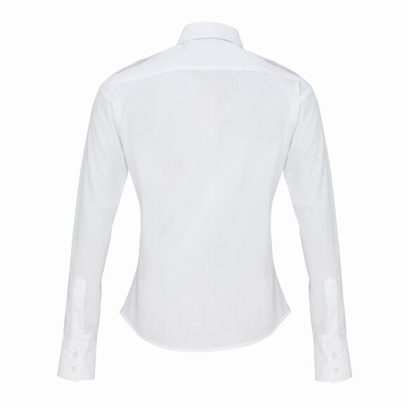 Premier Womens/Ladies Long-Sleeved Pilot Shirt / White - Picture 2 of 4